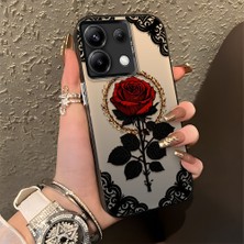 HONTINGA Poco X6 5g ile Uyumlu Kılıfı Silikon Kenar Sert Arka Düşüme Önleyici Basitlik Anti Düşme Kamera Korumali Gül Desen Telefon Kılıfı Kadın ve Erkek Için Uygundur K1-0867