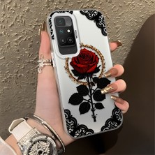 HONTINGA Xiaomi Redmi 10 ile Uyumlu Kılıfı Silikon Kenar Sert Arka Düşüme Önleyici Basitlik Anti Düşme Kamera Korumali Gül Desen Telefon Kılıfı Kadın ve Erkek Için Uygundur K1-0867
