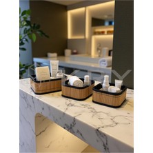 Özbience Bambu Banyo Düzenleyici Seti 3'lü Kozmetik ve Havlu Organizatörü