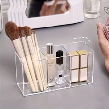 Özbience Şık 3 Bölmeli Pleksi Organizer, Düzenli ve Estetik Saklama Çözümü