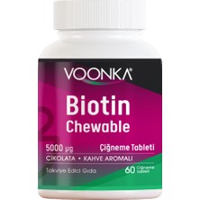 Vonka Voonka Biotin 5000 Mcg 60 Çiğneme Tableti - Dezenfektan Hediyeli (%72 Alkol)