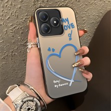 HONTINGA Realme C61 ile Uyumlu Kılıfı Silikon Kenar Sert Arka Düşüme Önleyici Basitlik Anti Düşme Kamera Korumali Kalp Desen Telefon Kılıfı Kadın ve Erkek Için Uygundur K1-0868