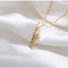 Gözde Aksesuarım Sarılan Çift Kolyesi Çelik