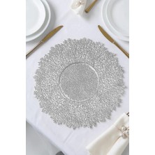 Digithome 6’lı Amerikan Servisi Supla Yuvarlak Gümüş 38 cm – ACR-624/20