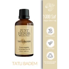 Just Herbs Tatlı Badem Yağı 50 ml %100 Saf ve Doğal Soğuk Sıkım Prunus Amygdalus Oil