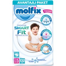 Molfix Premium Smart Fit Avantajlı Paket 5 Beden Junior 132 Adet
