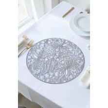 Digithome 6’lı Amerikan Servisi Supla Yuvarlak Gümüş 38 cm – ACR-621/20