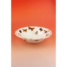 Bursa Porselen Dekor Butterfly Antik Porselen Salata Kasesi