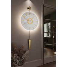 MetaQuartz Aksesuar Gold - Galileo - Elegant Series Ledli Duvar Saati