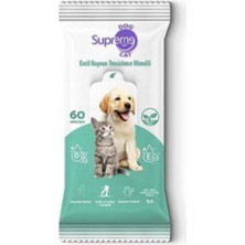 Supreme Dog&cat Yeşil Çaylı Evcil Hayvan Temizleme Mendili (60'lı)