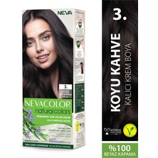 Nevacolor Natural Colors 3. Koyu Kahve - Kalıcı Krem Saç Boyası Seti