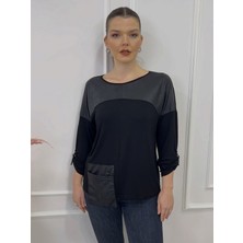 Trend City Deri Detaylı, D Halkalı Bluz