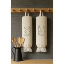 Özbience Iki Parça Çok Amaçlı Poşet Düzenleyici ve Sepet Organizer Krem