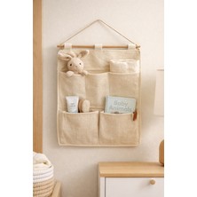 Özbience Çok Amaçlı 5 Cepli Havlu Kumaş Duvar Organizer, 35X45 cm