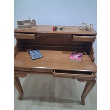 Bengi Ankara Mobilya Çalışma Masa  Ilhm 90633 Model Klasik Takım Lüks Klasik Ahşap Ceviz Renk El Yapım