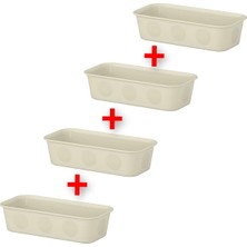 Özbience Pratik ve Şık Dolap Içi Düzenleyici Kutular, 4’lü Set, 10X5X20 cm
