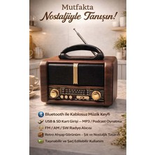 FaroxTech Mutfakta Nostalji Rüzgarı: Bluetooth Bağlantılı Ahşap Görünümlü Retro Radyo