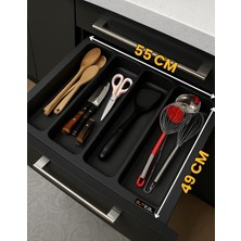 Özbience Şık Antrasit Plastik Desenli Kepçelik, 55X49 Cm, 50X40 Cm'e Kadar Kesilebilir