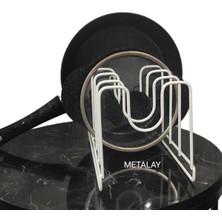 Özbience Metal Beyaz Tava ve Tencere Kapağı ile Tabak Düzenleyici Organizer