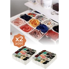 Özbience Iki Adet Beyaz 30 Bölmeli Petek Organizer 42X35X10 cm Seti