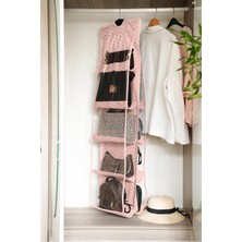 Özbience 10 Bölmeli Çanta ve Ayakkabı Organizer, Pembe Balıksırtı