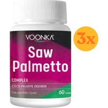 Vonka Voonka Saw Palmetto 60 Tablet - 3 Adet (180 Tablet) - Dezenfektan Hediyeli (%72 Alkol)