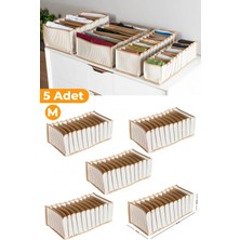 Özbience 5 Adet Bej Çizgili Çekmece Içi Organizer, Medium 15X43X14
