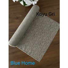 Özbience Gri Renk Dantel Pvc Buz Dolabı ve Ayakkabılık Raf Örtüsü 50 cm x 5 M