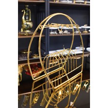 Özbience Altın Renkli Kahve Fincanları Için Şık Standı Seti