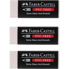 Faber-Castell Beyaz Büyük Boy Silgi 3'lü PVC-Free Temiz ve Pürüzsüz Silme Özelliği