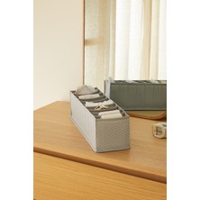 Özbience 10 Bölmeli Gri Balıksırtı Çekmeceli Katlanır Organizer, Pratik ve Şık