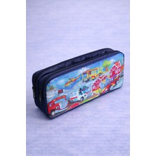 Era Kaykay Gülen Yüz Desenli Iki Bölmeli Çocuk Okul Erkek Kalemlik Kalem Kutusu 21 x 11 x 6 cm