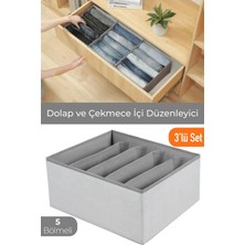 Özbience 3'lü Çok Bölmeli Dolap Çekmecesi, Elbise, Kot, Kazak, Gömlek, Pantolon Düzenleyici