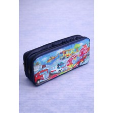 Era Helikopter Ambulans Itfaiye Desenli Iki Bölmeli Çocuk Okul Erkek Kalemlik Kalem Kutusu 21 x 11 x 6 cm