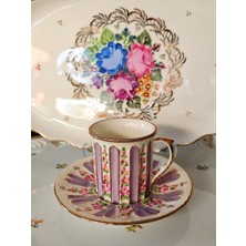 Manushum El Boyama Porselen Hercai Kahve Fincanı-Lila 1 Adet