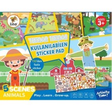 Lino Tekrar Kullanılabilen Sticker Pad Hayvan