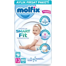 Molfix Premium Smart Fit Aylık Fırsat Paketi 3 Beden Midi 180 Adet
