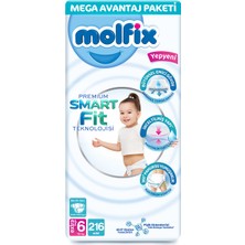 Molfix Premium Smart Fit Mega Avantaj Paketi 6 Beden Extra Large 216 Adet