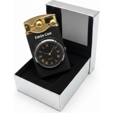 Kişiye Özel Isim Baskılı Saatli Jet Çakmak Gazlı Rüzgarda Sönmez