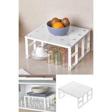 Özbience 4'lü Büyük Dolap Içi Düzenleyici Raf ve Bardak Rafı Seti