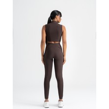 Lismina Sculpt Line Kahverengi Dikiş Modelli Spor Tayt