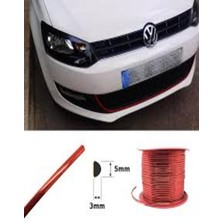 Tiger Marketing 3D Kırmızı Dekoratif Nikelaj Şerit Çıta 5 mm x 10 Metre