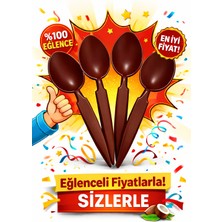 Hüma Tanıtım Ahşap Görünümlü Plastik Oyun Kaşığı 4’lü Set – Eğlence