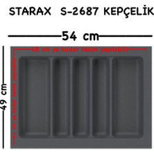 Özbience Çekmece Içi Antibakteriyel Kepçelik 60'lık Modül, Gri, 54-48CM En, 49-41CM Derinlik