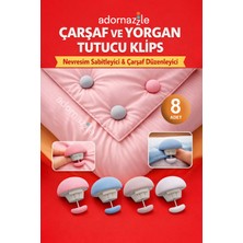 Özbience Yatak Çarşaf ve Yorgan Tutucu Klipsi, 8'li, Pratik ve Güçlü Sabitleme