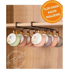 Özbience Siyah Metal 10 Kancalı Fincan ve Bardak Askısı, Dolap Içi Organizer