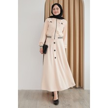 inStyle Ribana Düğmeli Krem Ikili Takım