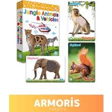 Armoris Yeni Nesil Görsel Algı Eğlenceli Öğretici Eğitici Hisset Orman Hayvanları ve Araçlar Eğitim Kartları