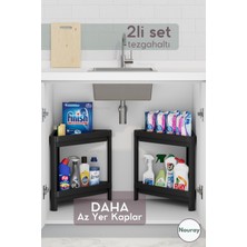 Özbience Iki Katlı Üçgen Düzenleyici Set, Mutfak ve Banyo Için Şık Çözüm