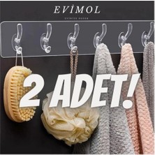 Özbience Şeffaf 5'li Kendinden Yapışkanlı Güçlü Askılık Seti, 2 Adet